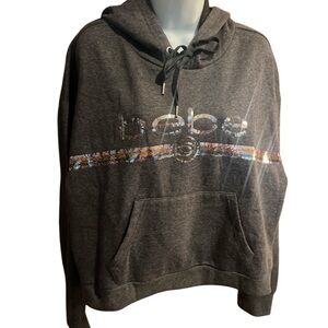 NWT Bebe Charcoal Sequin Logo Hoodie Size 2X